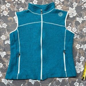 Ivanhoe Of Sweden Wool Sleeveless Jacket Zip Vest Size 42 Teal